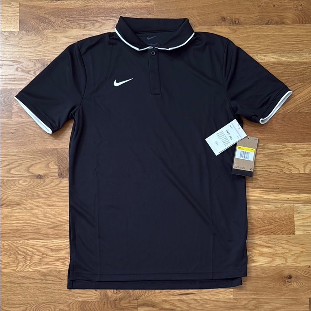 Nike Men's Polo Shirt - Black with White Accents
